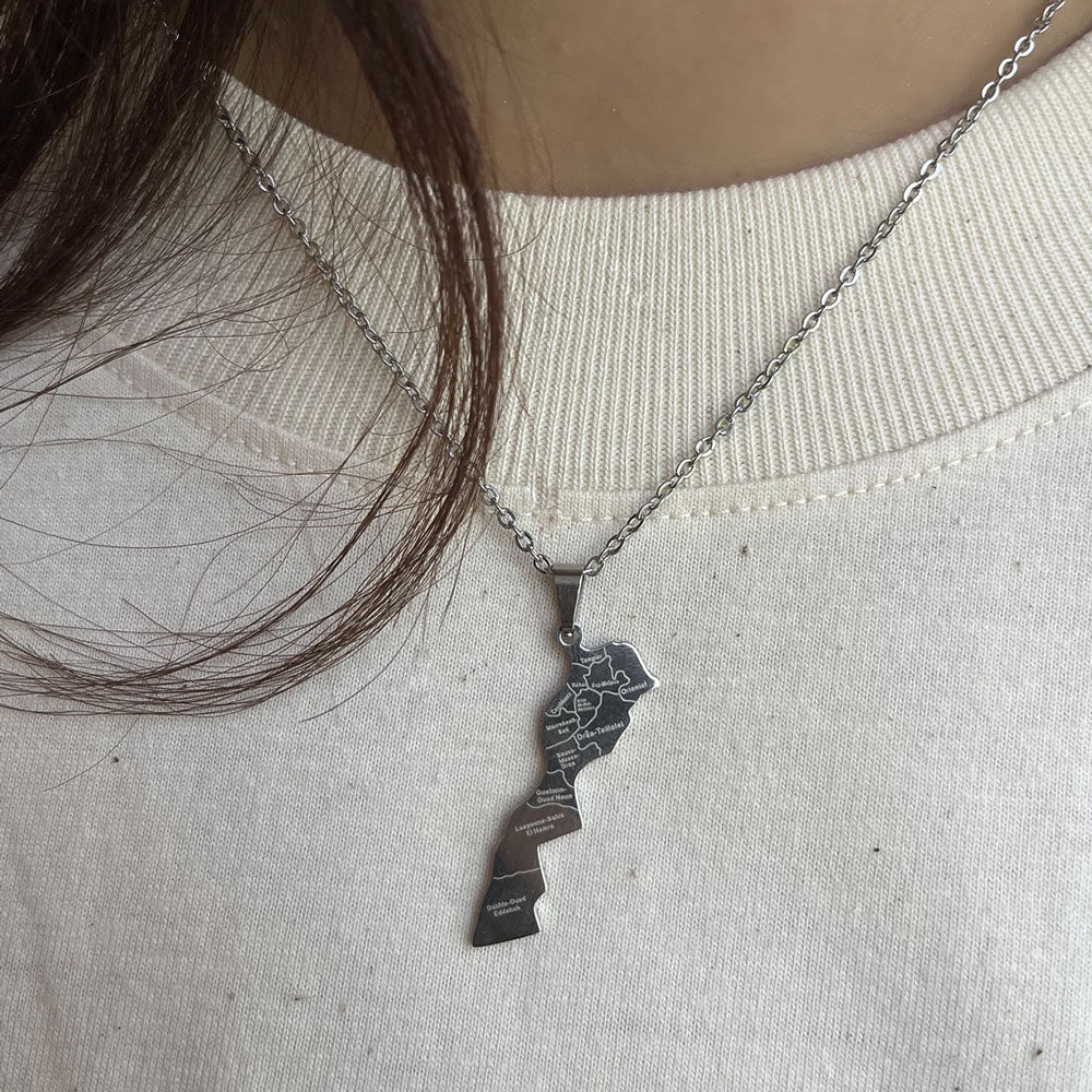 Collier carte du Maroc - Design Beldi