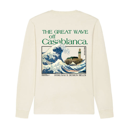T-shirt manches longues The Great Wave off Casablanca - Design Beldi